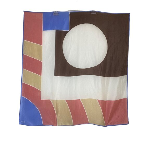 Vintage Vera Neumann‎ 100% Silk Scarf With Modern Geometric Design Retro Classic - Picture 1 of 7